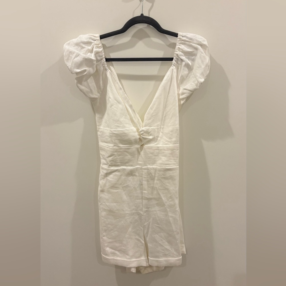 White Puff Sleeve Romper